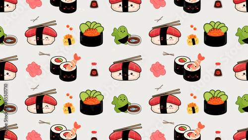A delightful array of cute sushi characters to satisfy your cravings and brighten your day!
