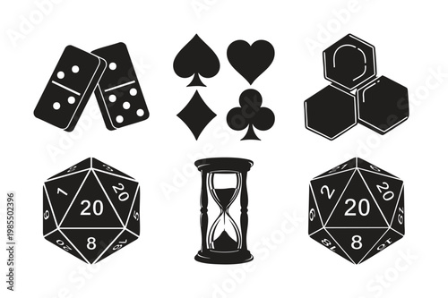 Silhouette game dice bundle set bundle illustration.