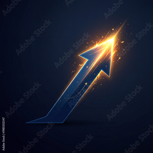 Revenue Increase Arrow Highlight Minimal Sales Growth Concept
