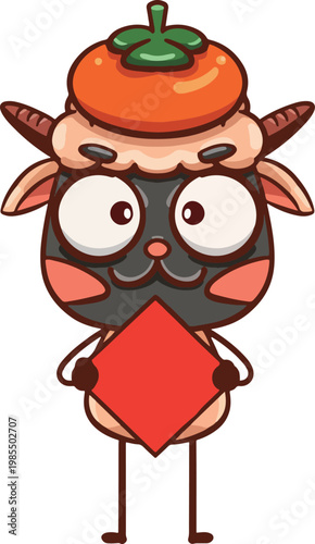 Cartoon Persimmon and Sheep Series New Year Illustration Materials
