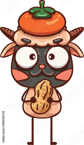 Cartoon Persimmon and Sheep Series New Year Illustration Materials
