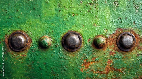 Wallpaper Mural Green metal sheet texture with bolts, rusty painted surface, roofing material close-up  Torontodigital.ca