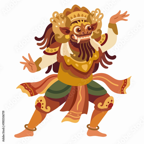 Balinese barong Dance man.eps