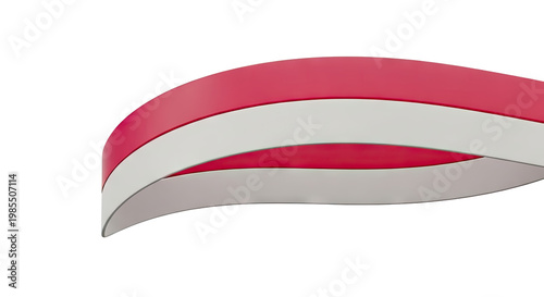 Abstract Red and White Ribbon Design