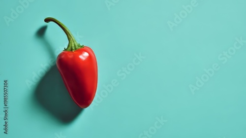 Wallpaper Mural Single pepper on solid background, minimal composition, color contrast concept  Torontodigital.ca