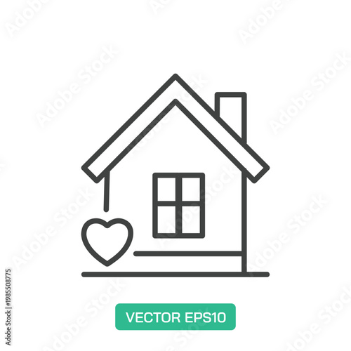 Home Sweet Home icon. Thin line icon vector