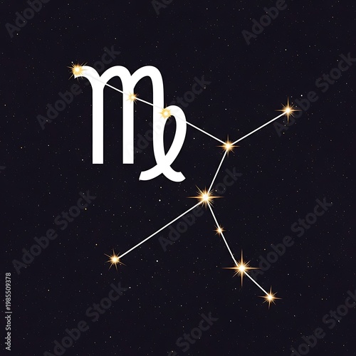 Virgo zodiac sign star constellation symbol.