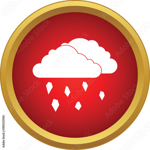 Hail precipitation falling from clouds, designed for weather applications and meteorology reports