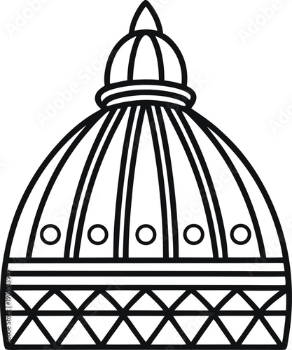 Classic Architectural Dome Structure with Ribbed Details and Geometric Patterns