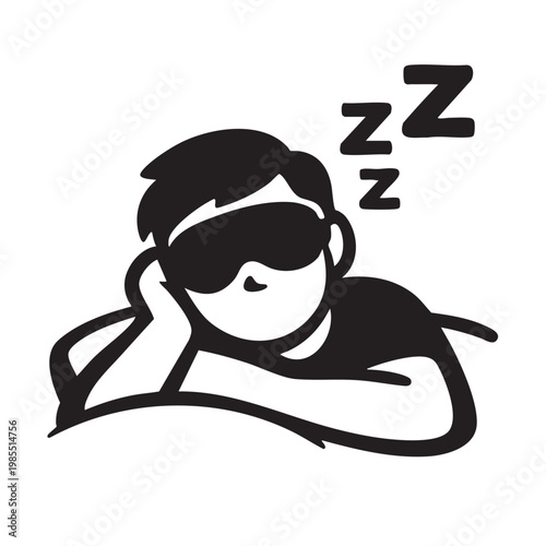 Person Sleeping with Eye Mask and Snoring Icon