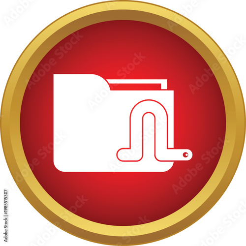 Computer worm icon representing data infection and cyber security threat