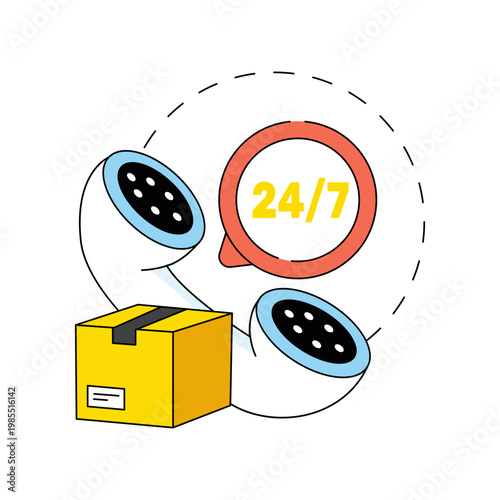 A colored design icon of logistic helpline  