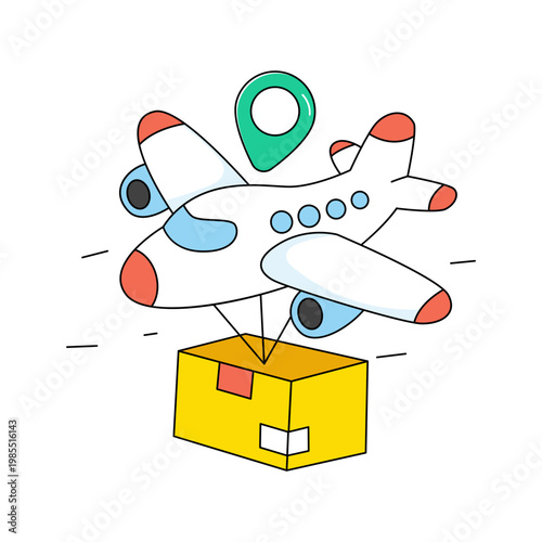 Unique design icon of air cargo