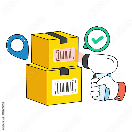 Modern design icon of parcel scan