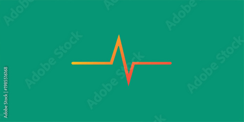 Abstract vector illustration featuring a 3d heart beat line wave and medical icon with a financial growth arrow symbol representing a success chart for business finance and stock market concepts