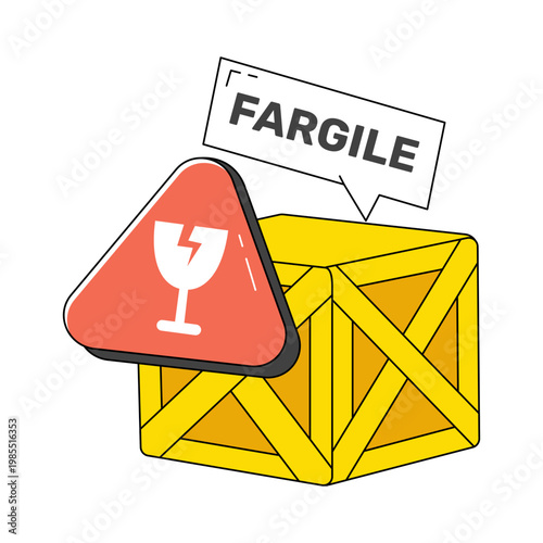 Modifiable icon of fragile parcel