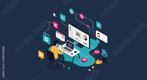 A solid deep blue background evokes feelings of trust, stability, and calmness; suitable for website design, presentations, or marketing materials req