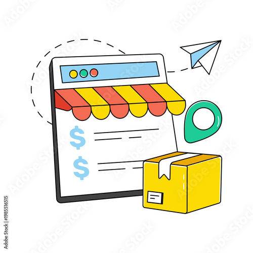 An icon design of online parcel tracking 