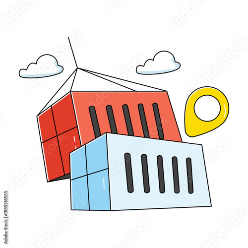 Modern design icon of container lifting