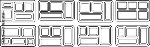Quadro su tela A collection of eight different bracket connectors shown in a grid layout Vector