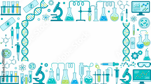 Scientific Laboratory Research and Development Border Design for Chemical and Biological Experiments