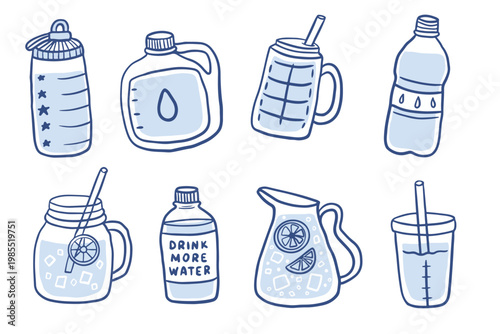 Daily hydration water bottle and gallon set