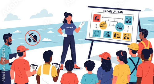 Woman presenting to a group people.