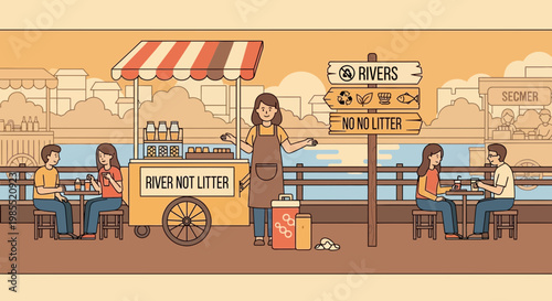 Woman selling food on the street.