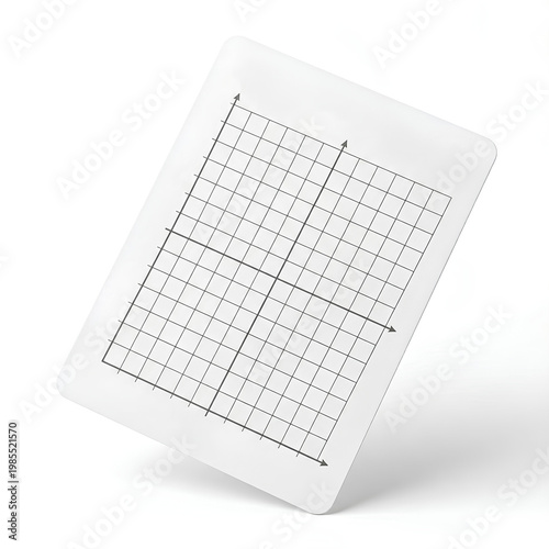 Blank graph paper card with coordinate axes for mathematical plotting.