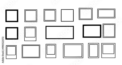 Arrangement of black rectangles a study in geometric shapes and varying sizes