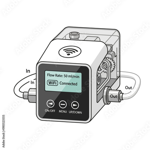 Smart Dosing Pump with WiFi Connectivity and Digital Display for Precise Fluid Control