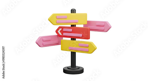 3D Signpost with Directional Arrows