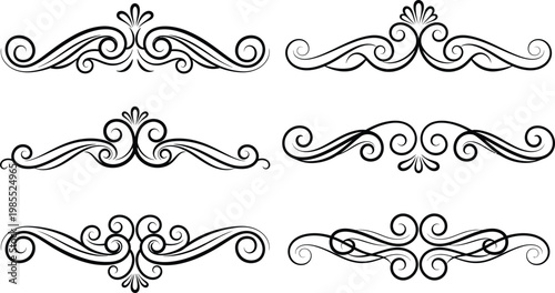 Black swirling ornamental borders decorative