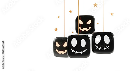 Halloween Jack-o'-lantern decorations with star accents