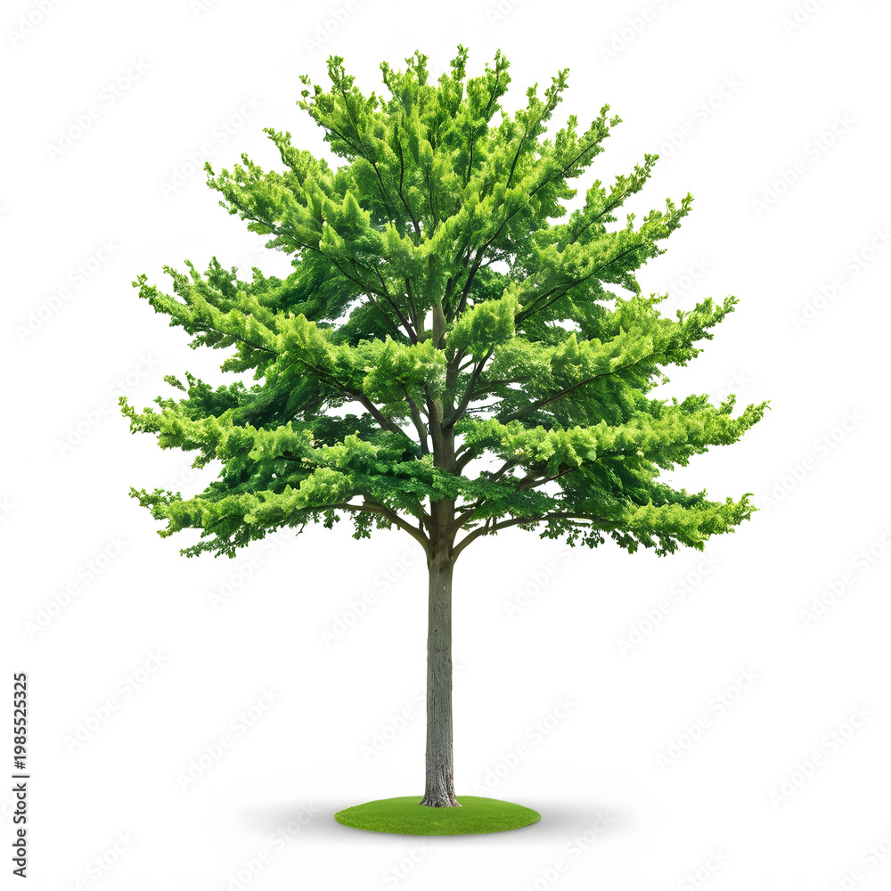 Fototapeta premium Simple green tree icon white