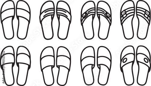 Black and white line drawings of closed human fists in various positions Vector