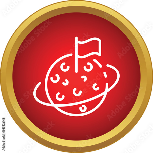 Planet displaying a flag icon representing space colonization and discovery