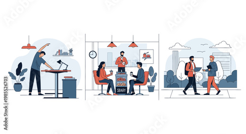 Corporate Employee Wellness Culture Health Balance Professional Workers Lifestyle Exercise Snack Break Walking Meetings Productivity