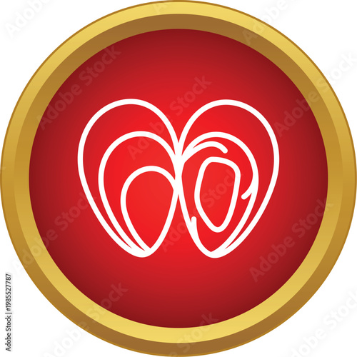 Mussels bivalve shell outline icon, representing seafood gourmet ingredient
