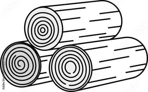 Stack of three logs with visible rings stacked logs wood tree trunks