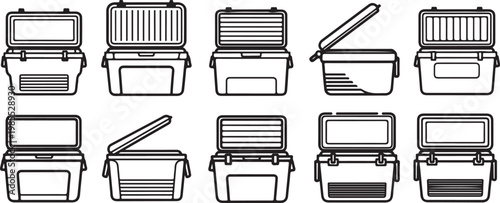 Various types of briefcases and portfolios shown in an illustrative manner Vector