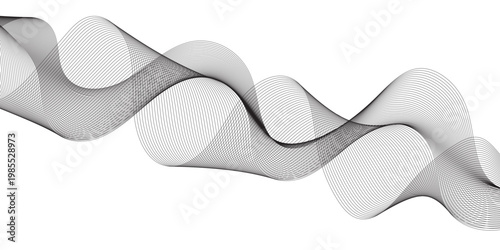 3D vector a silver ribbon and fashion sunglasses isolated on a white background as a modern technology symbol and object design.