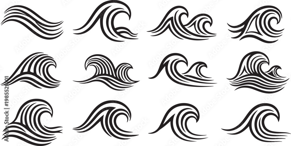 Fototapeta premium Intricate black and white circular patterns arranged in a grid Vector