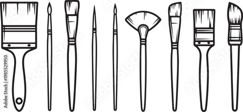 Assortment of folding knives with different blade styles and mechanisms Vector