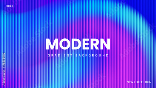Modern gradient background with ribbed glass effect on dark backdrop. Vector for web and print. Trendy abstract design for posters, banners, branding and social media.