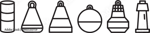 A collection of six different handbag styles displayed side by side Vector