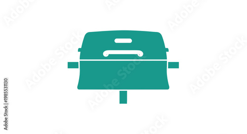 Green Portable Electric Grill Icon Illustration.