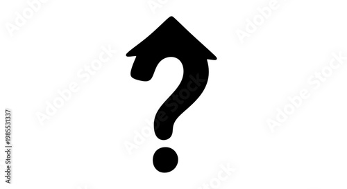 Black Question Mark Symbol with Arrow.