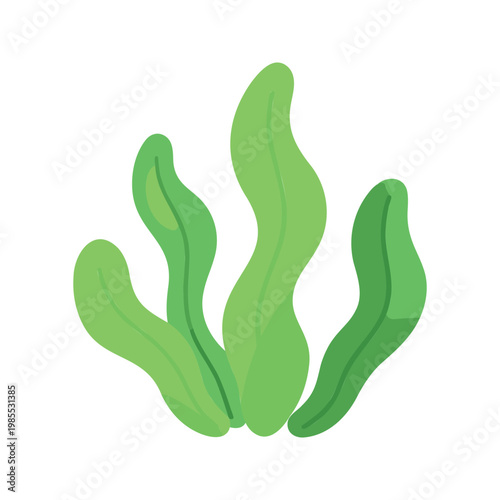 Underwater plant with vibrant green leaves sways gently in the current creating a calming scene