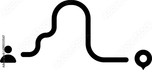 Person follows path to location